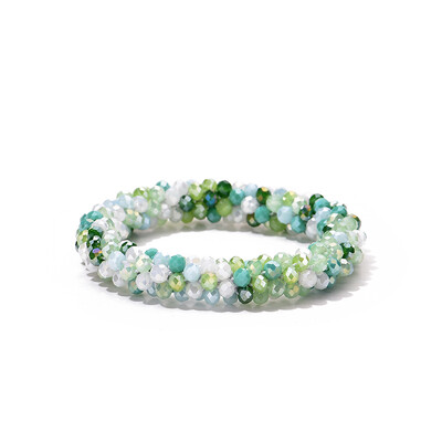 Brățară elastică Boho multicoloră, brățară pentru femei, țesătură de frânghie vintage, margele de cristal de sticlă lucrate manual, brățări elastice, bijuterii cadou