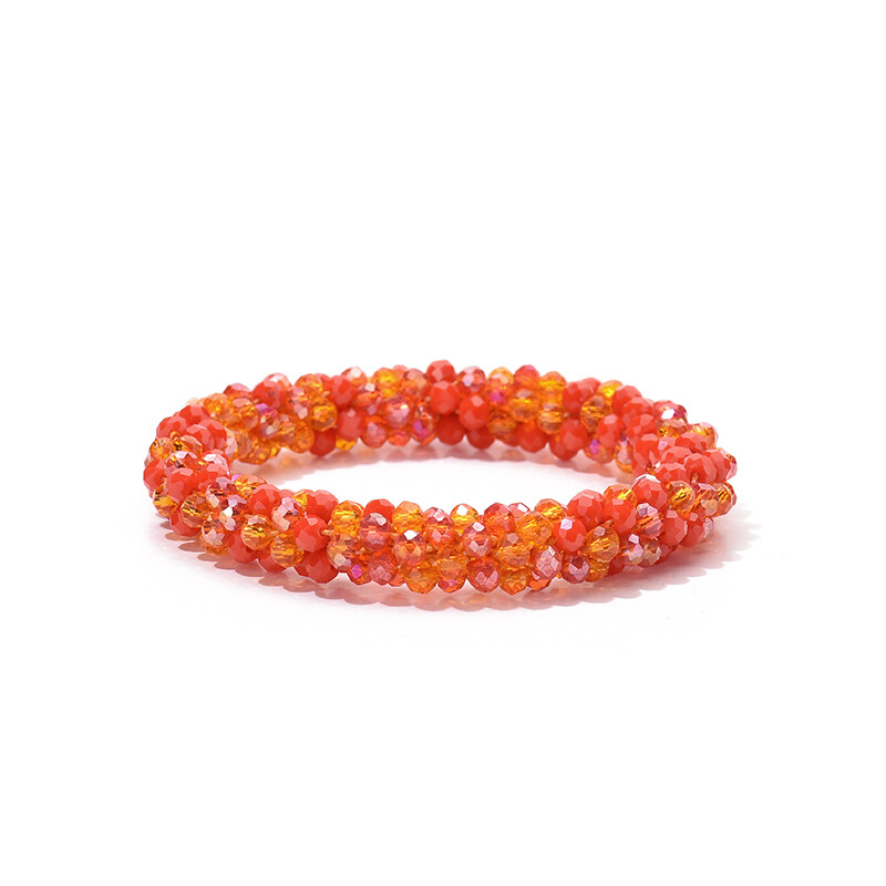 Brățară elastică Boho multicoloră, brățară pentru femei, țesătură de frânghie vintage, margele de cristal de sticlă lucrate manual, brățări elastice, bijuterii cadou