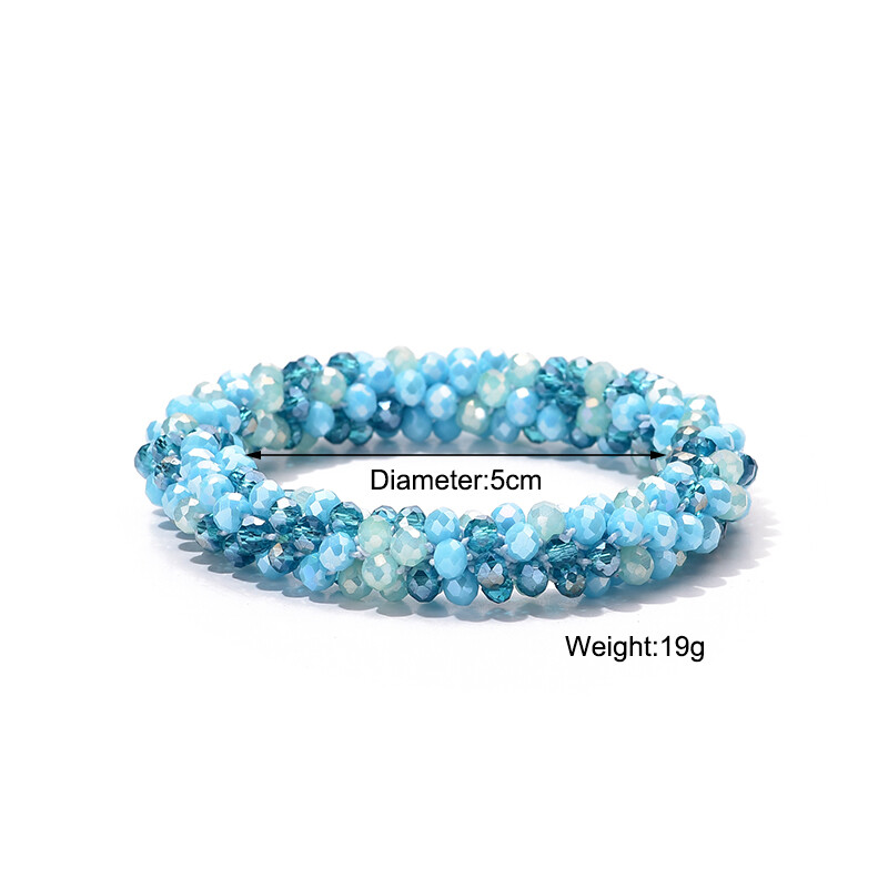 Brățară elastică Boho multicoloră, brățară pentru femei, țesătură de frânghie vintage, margele de cristal de sticlă lucrate manual, brățări elastice, bijuterii cadou