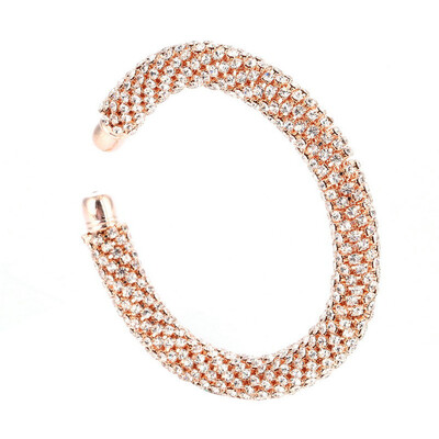 Narukvice s otvorenim manžetama Narukvice za žene Zlatno srebrna boja Kristalni lanac s vještačkim kamenčićima Proširiva narukvica Nakit Poklon Visoka kvaliteta