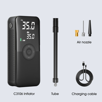 Auto õhukompressor elektriline rehvi täitepump LED-lambiga mootorratta jalgrattarehvide kaasaskantava täispuhutava pumba õhupump