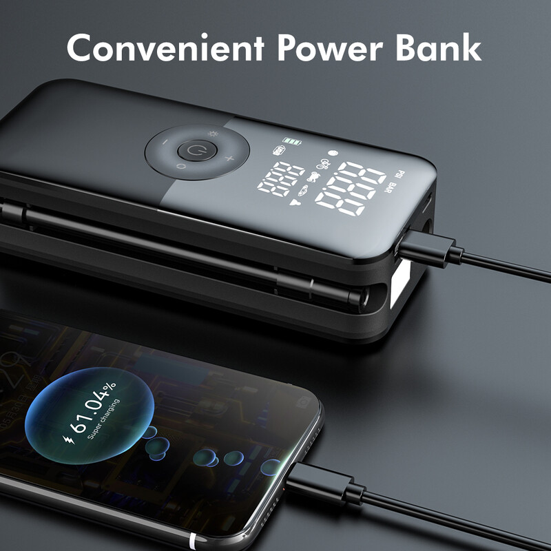 Auto õhukompressor elektriline rehvi täitepump LED-lambiga mootorratta jalgrattarehvide kaasaskantava täispuhutava pumba õhupump