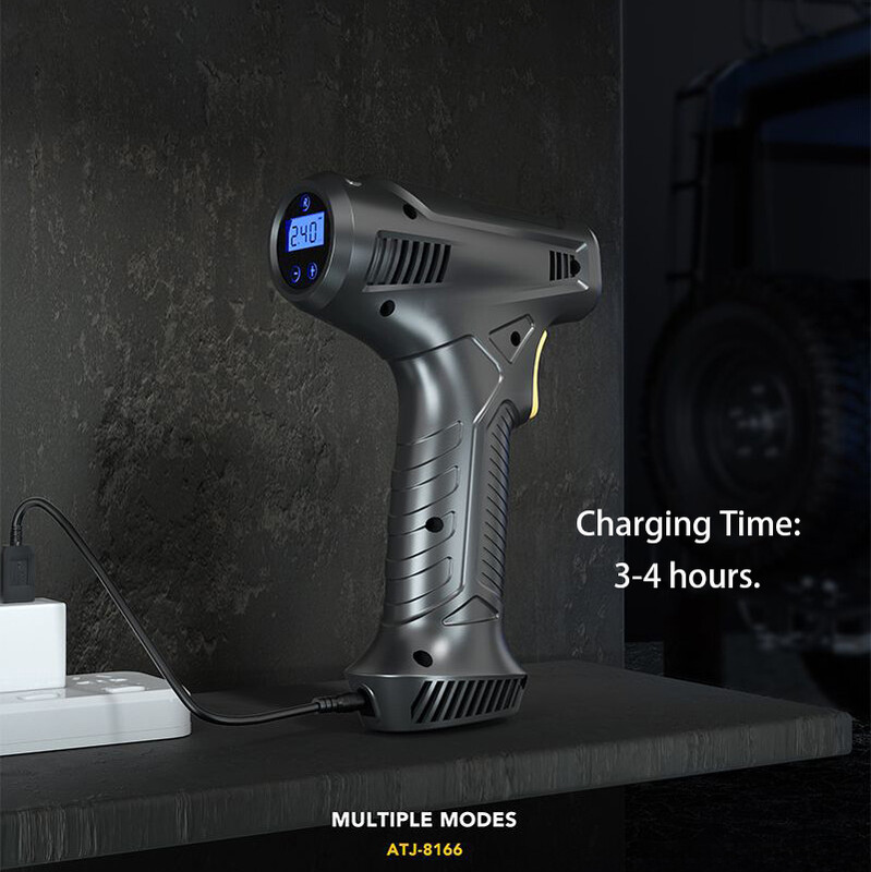 Pompă de aer pentru mașină 80W Pompă gonflabilă pentru anvelope pentru mașină electrică fără fir/cu fir Compresor portabil de aer pentru anvelope.