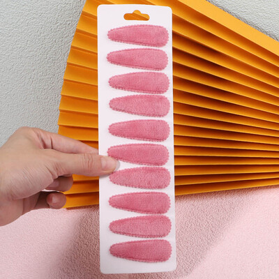 10 бр./компл. Дамски плътни плюшени щипки за коса с форма на водна капка за сладки момичета Щипка за коса Шноли за коса Шапки Детски аксесоари за коса