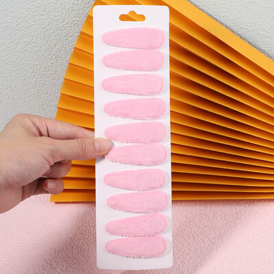 10 бр./компл. Дамски плътни плюшени щипки за коса с форма на водна капка за сладки момичета Щипка за коса Шноли за коса Шапки Детски аксесоари за коса