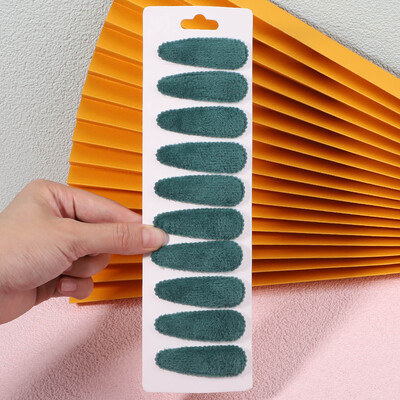 10 бр./компл. Дамски плътни плюшени щипки за коса с форма на водна капка за сладки момичета Щипка за коса Шноли за коса Шапки Детски аксесоари за коса