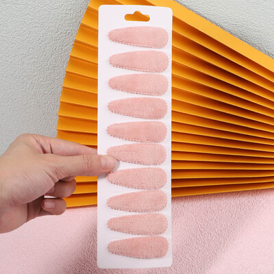 10 бр./компл. Дамски плътни плюшени щипки за коса с форма на водна капка за сладки момичета Щипка за коса Шноли за коса Шапки Детски аксесоари за коса