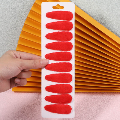 10 бр./компл. Дамски плътни плюшени щипки за коса с форма на водна капка за сладки момичета Щипка за коса Шноли за коса Шапки Детски аксесоари за коса