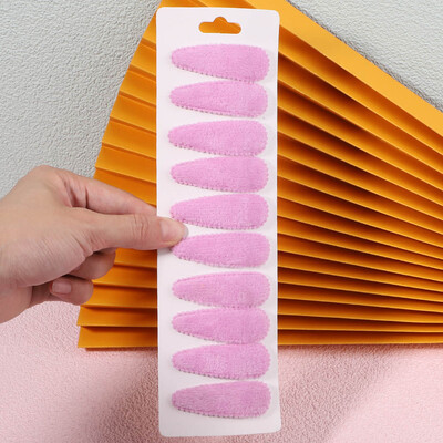 10 бр./компл. Дамски плътни плюшени щипки за коса с форма на водна капка за сладки момичета Щипка за коса Шноли за коса Шапки Детски аксесоари за коса