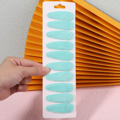 10 бр./компл. Дамски плътни плюшени щипки за коса с форма на водна капка за сладки момичета Щипка за коса Шноли за коса Шапки Детски аксесоари за коса