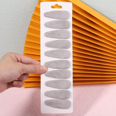 10 бр./компл. Дамски плътни плюшени щипки за коса с форма на водна капка за сладки момичета Щипка за коса Шноли за коса Шапки Детски аксесоари за коса