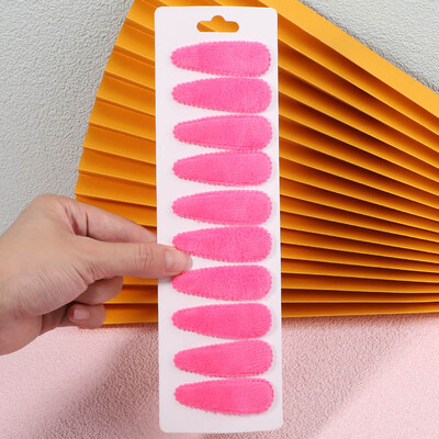 10 бр./компл. Дамски плътни плюшени щипки за коса с форма на водна капка за сладки момичета Щипка за коса Шноли за коса Шапки Детски аксесоари за коса