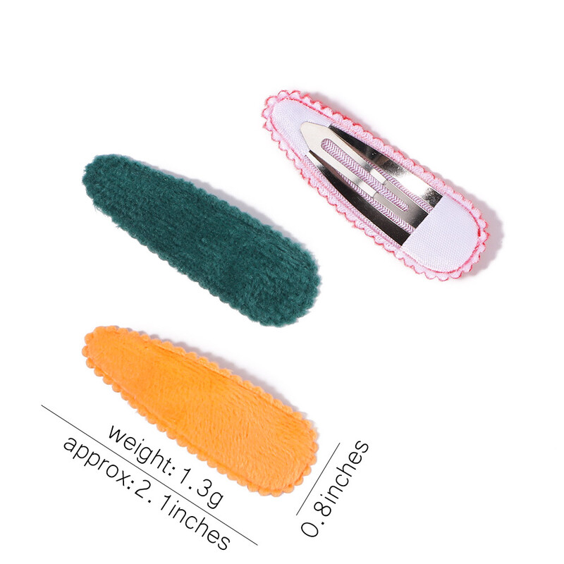 10 бр./компл. Дамски плътни плюшени щипки за коса с форма на водна капка за сладки момичета Щипка за коса Шноли за коса Шапки Детски аксесоари за коса