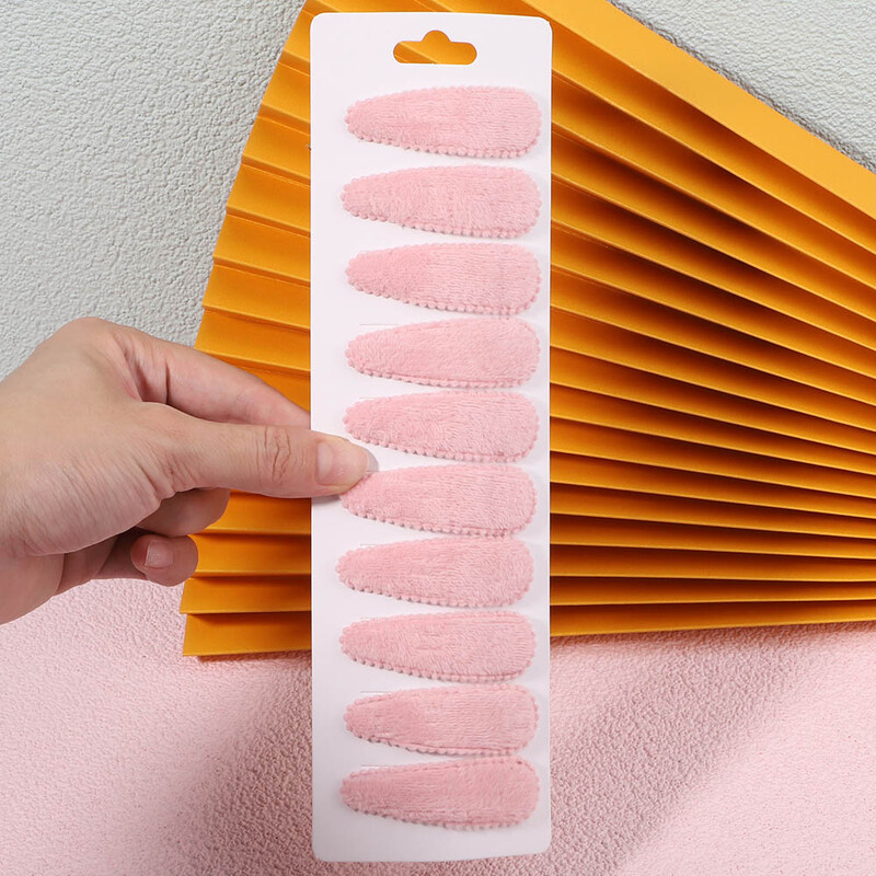 10 бр./компл. Дамски плътни плюшени щипки за коса с форма на водна капка за сладки момичета Щипка за коса Шноли за коса Шапки Детски аксесоари за коса