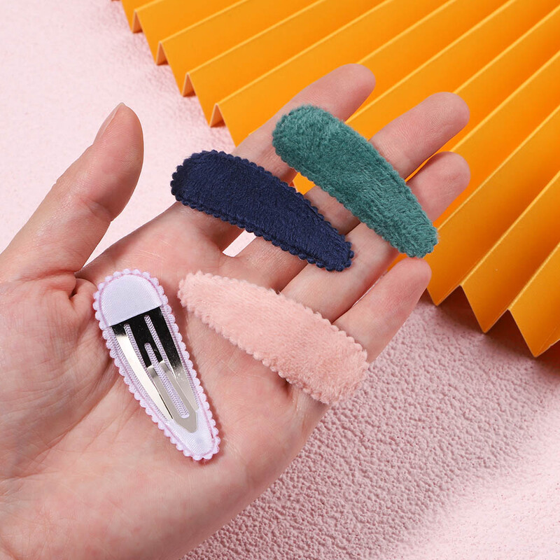 10 бр./компл. Дамски плътни плюшени щипки за коса с форма на водна капка за сладки момичета Щипка за коса Шноли за коса Шапки Детски аксесоари за коса