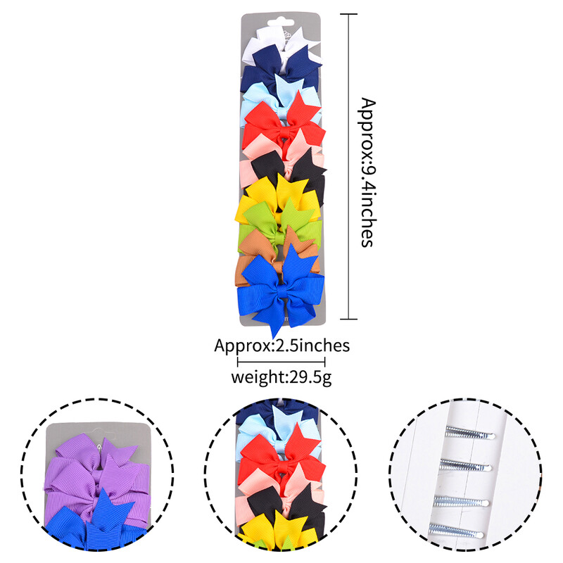 10 bucăți/set fundite de păr din panglică solidă din grosgrain de iarnă, cu cleme, fundă mică pentru fete, pentru copii, accesorii pentru păr pentru copii, bricolaj, 434