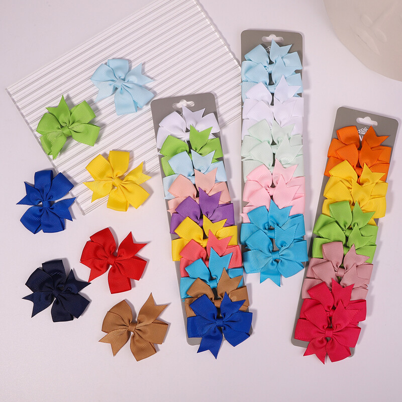 10 bucăți/set fundite de păr din panglică solidă din grosgrain de iarnă, cu cleme, fundă mică pentru fete, pentru copii, accesorii pentru păr pentru copii, bricolaj, 434