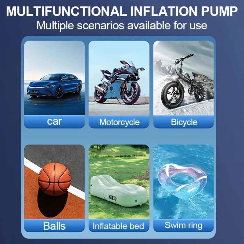 120 W juhtmeta pumbaga auto õhukompressor rehvirõhu test Digitaalne rehvi õhupump