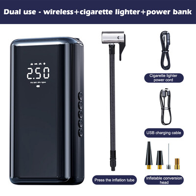 150 psi juhtmeta auto rehvi täitur õhukompressori pump 120 W kaasaskantav aku täispump LED USB-väljundiga auto jalgratta mootorratta jaoks