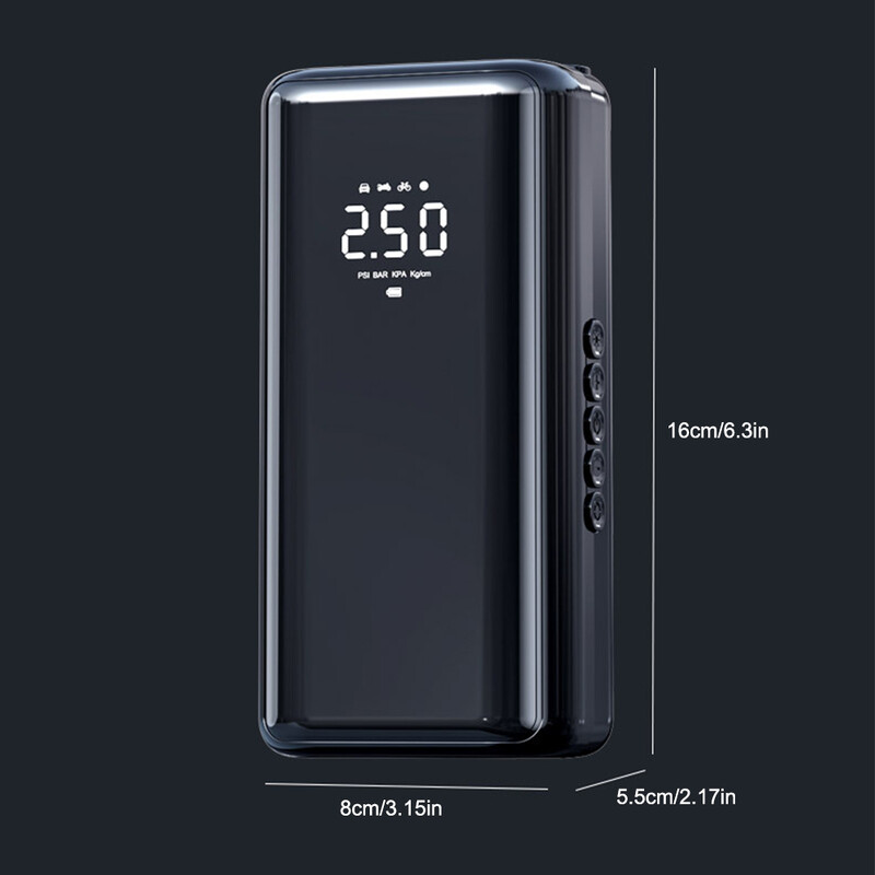 150 psi juhtmeta auto rehvi täitur õhukompressori pump 120 W kaasaskantav aku täispump LED USB-väljundiga auto jalgratta mootorratta jaoks