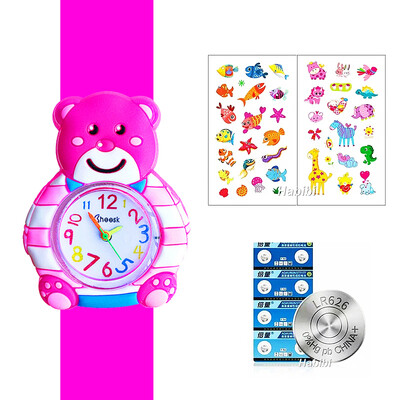 Slatka beba Gledajte Crtić 3D Životinje Dječaci Djevojčice Djeca Studenti Sat Rođendanska zabava Božićni dar Djeca Uče Vrijeme Šamar Satovi