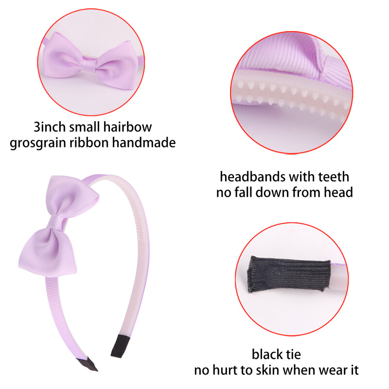 1PC панделка Grosgrain панделки за коса ленти за глава Момичета пластмасови ленти за коса 3 инча панделки лента за глава Деца Детски модни аксесоари за коса