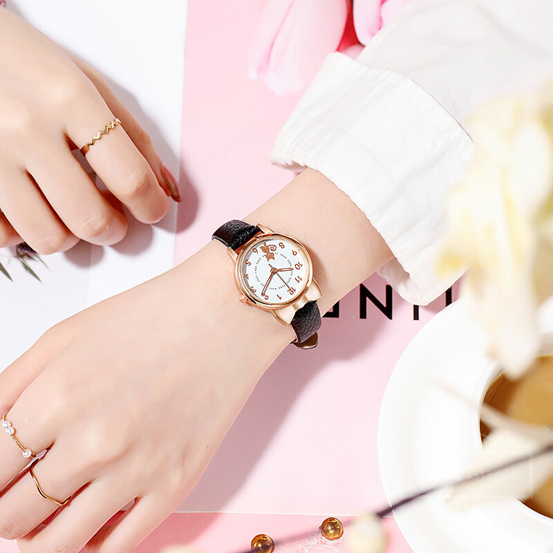 Moda Copii Lovely Cat Cadran Digital Set Ceas Copii Curea Piele Ceasuri Cuart Copii Fete Ceas Ceas Copii