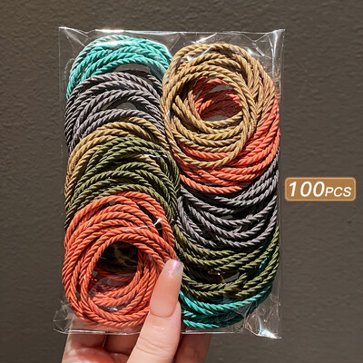 100/200db/tétel női Hajpántok Egyszínű Elasztikus Gumiszalag Hajpánt Fejpánt Scrunchie Hajkiegészítők lányoknak