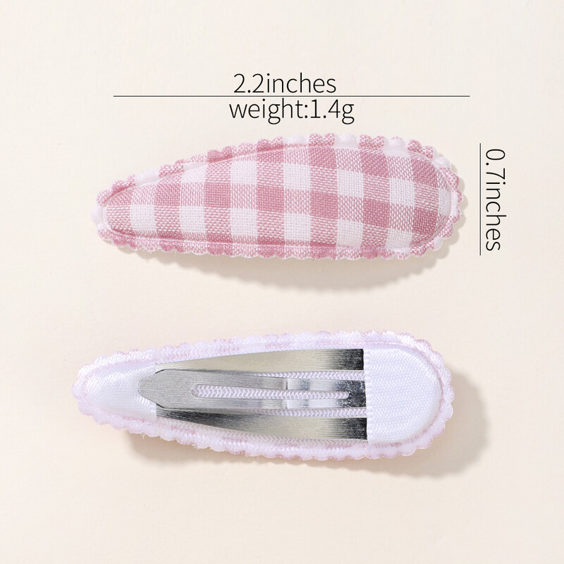 10Pcs/Lot kopča za kosu za novorođenče Pamučna legura Mašna za kosu Snap Set Karirane ukosnice za djevojčice Dječja pokrivala za glavu Dodaci za kosu