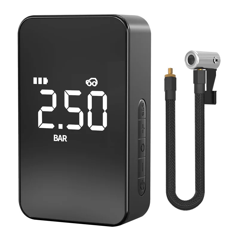 Elektriskais riepu piepūšanas sūknis Bezvadu pārnēsājams digitālais displejs gaisa sūknis automašīnas motociklam ar LED gaismu 6000mAh akumulatoru