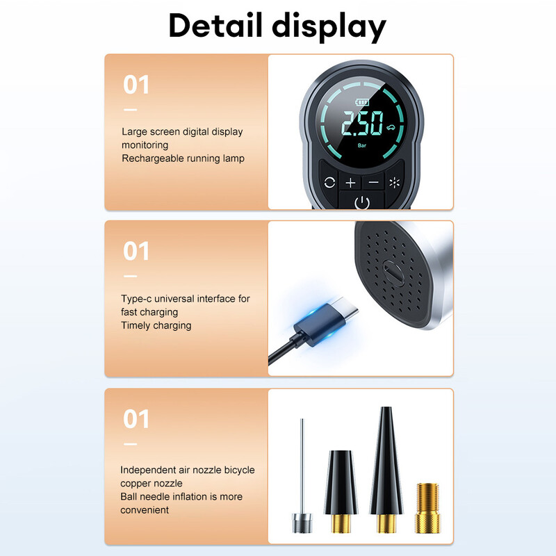 Mini gaisa kompresors 12V 150PSI pārnēsājams elektriskais gaisa sūknis automašīnu riepu piepūšanai automašīnu motociklu velosipēdu riepu laivu bumbai