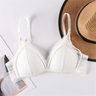Seksi čipkasto žensko donje rublje Prozračni pamučni grudnjak s jastučićima za grudi bez čeličnog prstena Izdubljeni grudnjak Sportski grudnjak protiv odsjaja