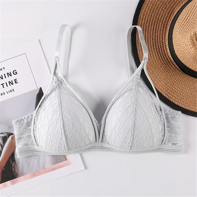 Seksi čipkasto žensko donje rublje Prozračni pamučni grudnjak s jastučićima za grudi bez čeličnog prstena Izdubljeni grudnjak Sportski grudnjak protiv odsjaja