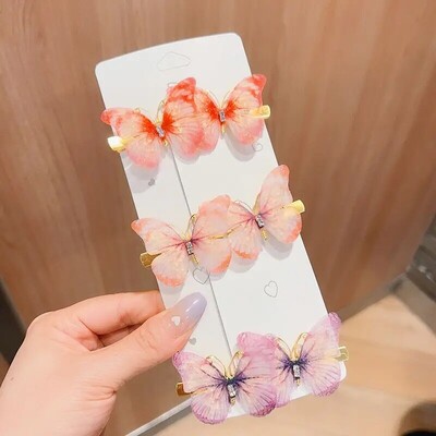 6GAB tauriņu matu sprādzes ar krāsu gradientu MEITENES dzimšanas dienas dāvana