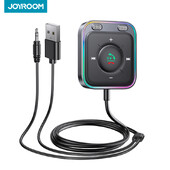 Adaptor auto Joyroom Bluetooth 5.4 cu microfon dual Anularea zgomotului Receptor wireless Bluetooth AUX Kit auto Plug-and-Play
