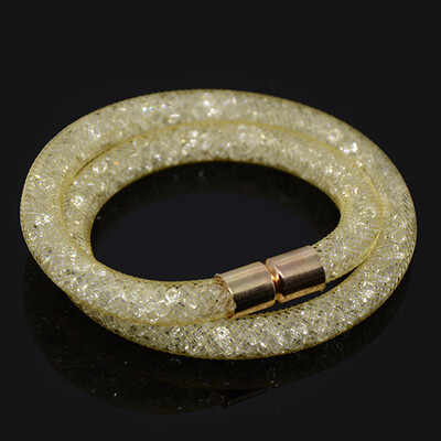 Chanfar, realizată manual, rășină mică, umplută cu cristale, plasă, dublă închidere magnetică, brățară, bijuterii pentru femei