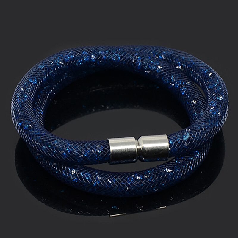 Chanfar, realizată manual, rășină mică, umplută cu cristale, plasă, dublă închidere magnetică, brățară, bijuterii pentru femei