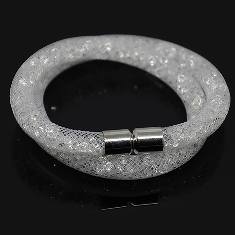 Chanfar, realizată manual, rășină mică, umplută cu cristale, plasă, dublă închidere magnetică, brățară, bijuterii pentru femei