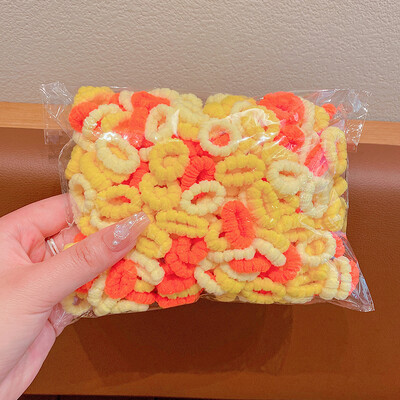 100 buc/set copii drăguț de culoare solidă grilă val benzi elastice de păr pentru fetițe scrunchies benzi de cauciuc pentru copii dulci accesorii de păr