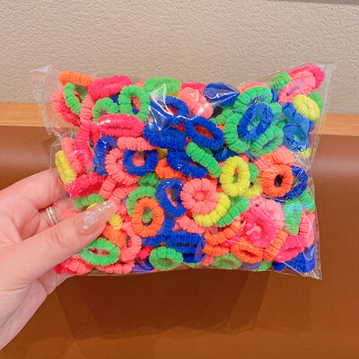 100 buc/set copii drăguț de culoare solidă grilă val benzi elastice de păr pentru fetițe scrunchies benzi de cauciuc pentru copii dulci accesorii de păr