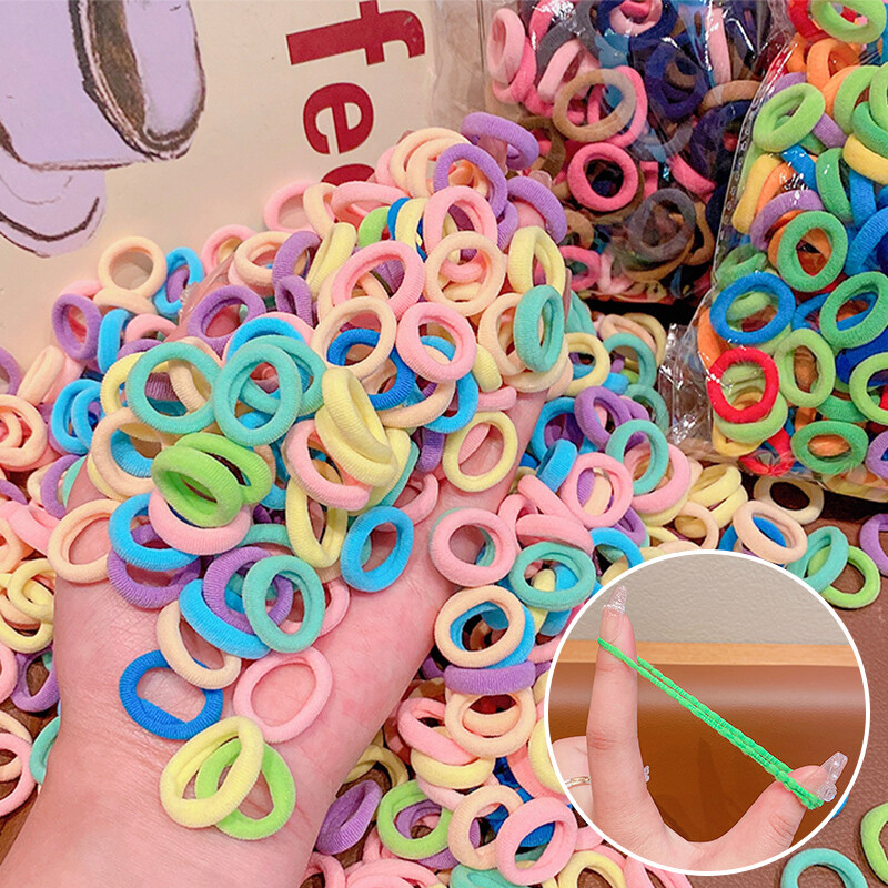 100 buc/set copii drăguț de culoare solidă grilă val benzi elastice de păr pentru fetițe scrunchies benzi de cauciuc pentru copii dulci accesorii de păr