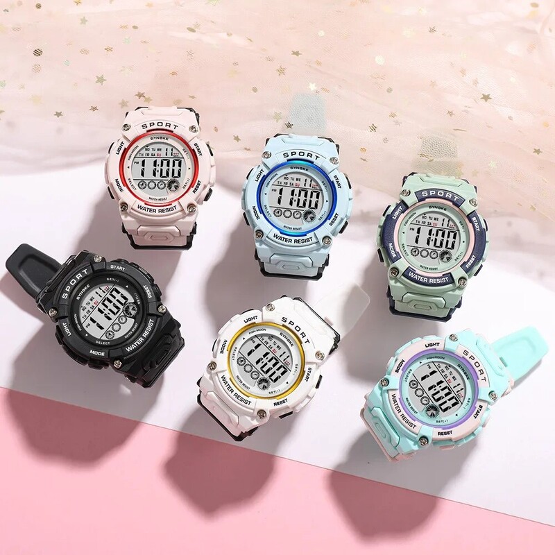 SYNOKE Studentski digitalni sat Vodootporni sportski dječji sat Sjajni višenamjenski dječji sat Sedam boja svjetlo Poklon