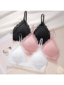 MOYISU FR Fete American Sexy Fără Sârmă Triunghi Cupă Lenjerie de corp Femeie Piept Mic Adunat Sutien Sutien Sutien Subțire Vânt Pur