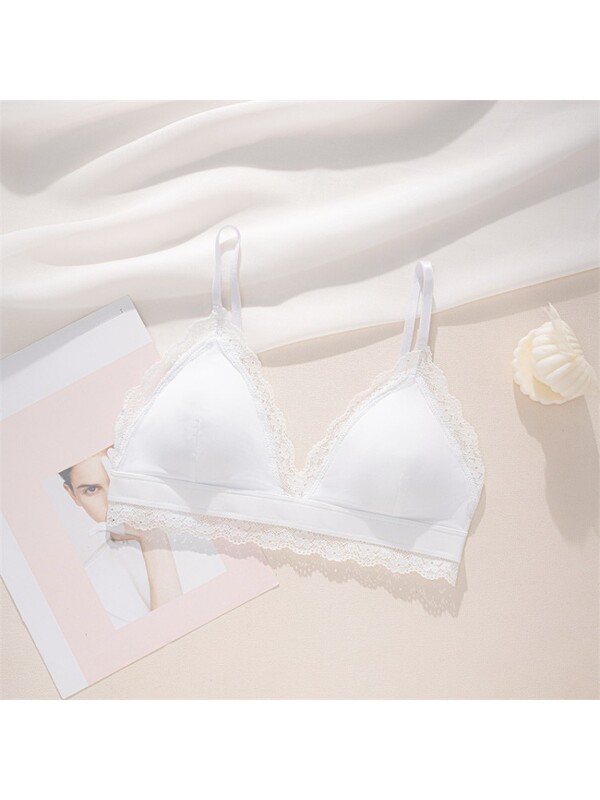 MOYISU FR Fete American Sexy Fără Sârmă Triunghi Cupă Lenjerie de corp Femeie Piept Mic Adunat Sutien Sutien Sutien Subțire Vânt Pur