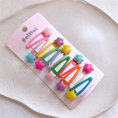 10 kom/set slatkih sjajnih šarenih kopči za kosu za djevojčice, ljupki ukrasi za kosu, male kopče, ukosnice, modni dodaci za kosu za djevojčice