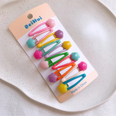 10 kom/set slatkih sjajnih šarenih kopči za kosu za djevojčice, ljupki ukrasi za kosu, male kopče, ukosnice, modni dodaci za kosu za djevojčice