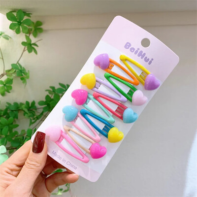 10 kom/set slatkih sjajnih šarenih kopči za kosu za djevojčice, ljupki ukrasi za kosu, male kopče, ukosnice, modni dodaci za kosu za djevojčice