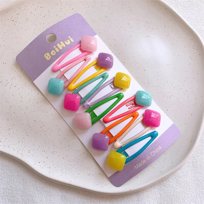 10 kom/set slatkih sjajnih šarenih kopči za kosu za djevojčice, ljupki ukrasi za kosu, male kopče, ukosnice, modni dodaci za kosu za djevojčice