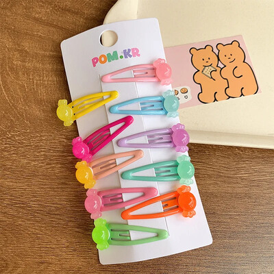 10 kom/set slatkih sjajnih šarenih kopči za kosu za djevojčice, ljupki ukrasi za kosu, male kopče, ukosnice, modni dodaci za kosu za djevojčice