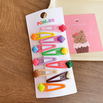 10 kom/set slatkih sjajnih šarenih kopči za kosu za djevojčice, ljupki ukrasi za kosu, male kopče, ukosnice, modni dodaci za kosu za djevojčice